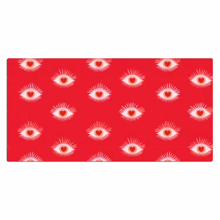 Ogen - Hart - Abstract - Rood - Roze Muismat XXL klein 681 -3d_leeg