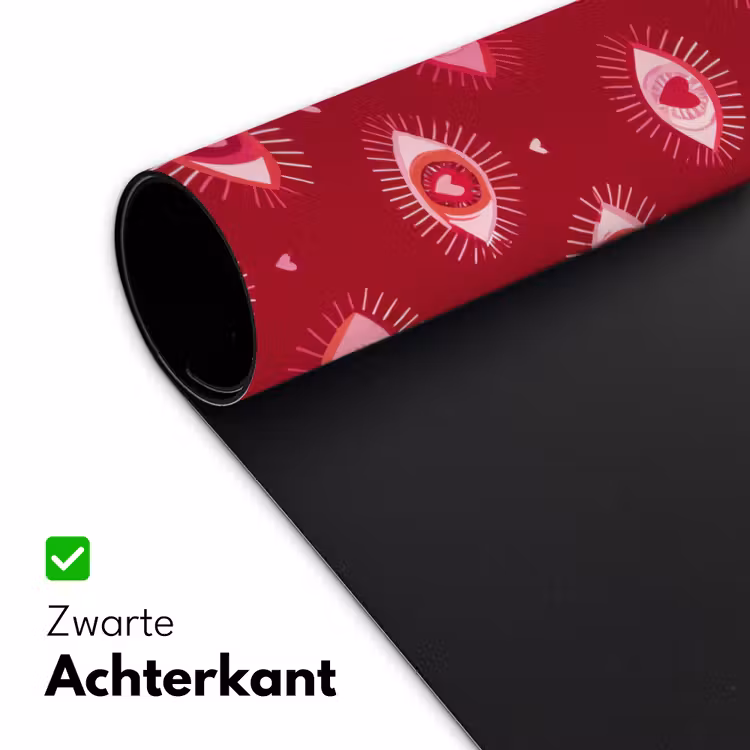 Ogen - Patroon - Roze - Donkerrood Muismat XXL klein 681 -sfeer2