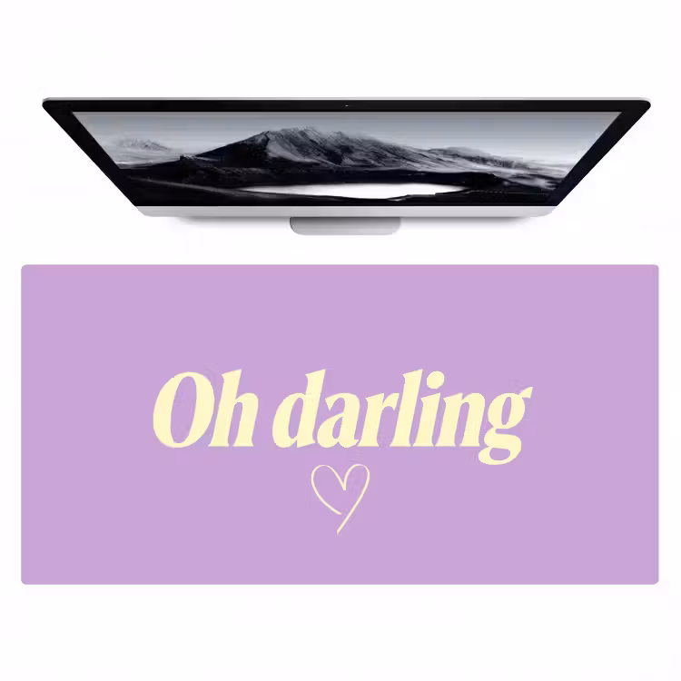 Oh darling - Hart - Paars Muismat XXL klein -zzz3d