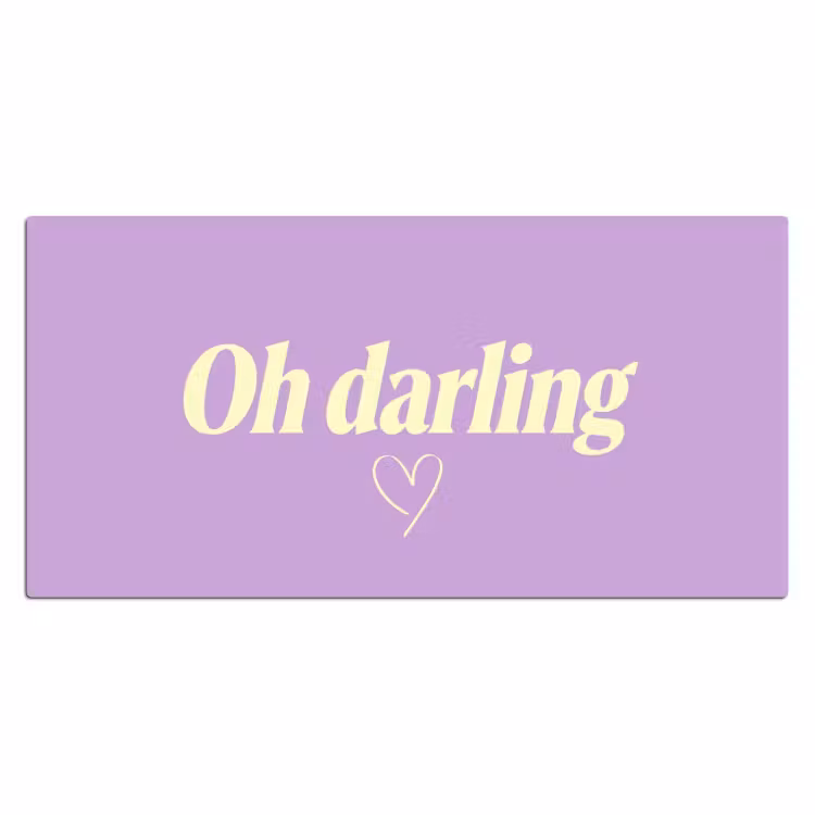 Oh darling - Hart - Paars Muismat XXL klein -3d_leeg