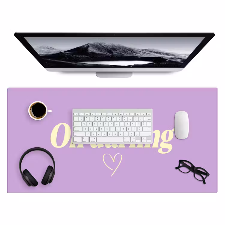 Oh darling - Hart - Paars Muismat XXL klein -3d