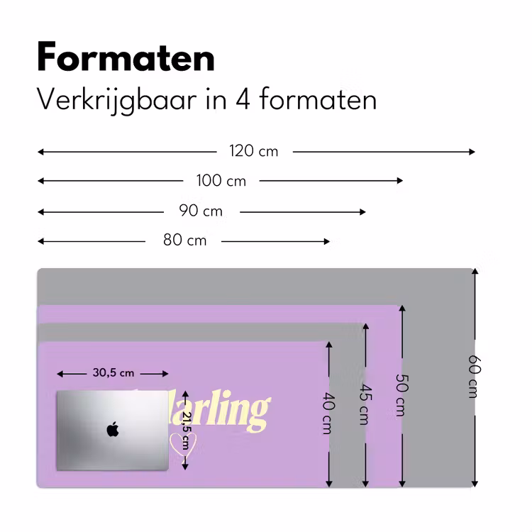 Oh darling - Hart - Paars Muismat XXL klein -sfeer5