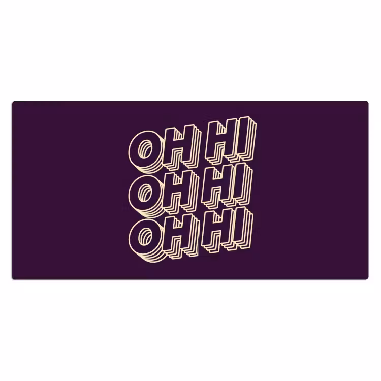 Oh hi - Paars - 3D Muismat XXL klein -3d_leeg