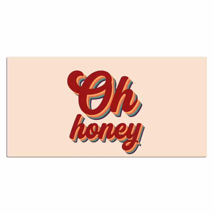 Oh honey - Rood - Schaduw Muismat XXL klein -3d_leeg