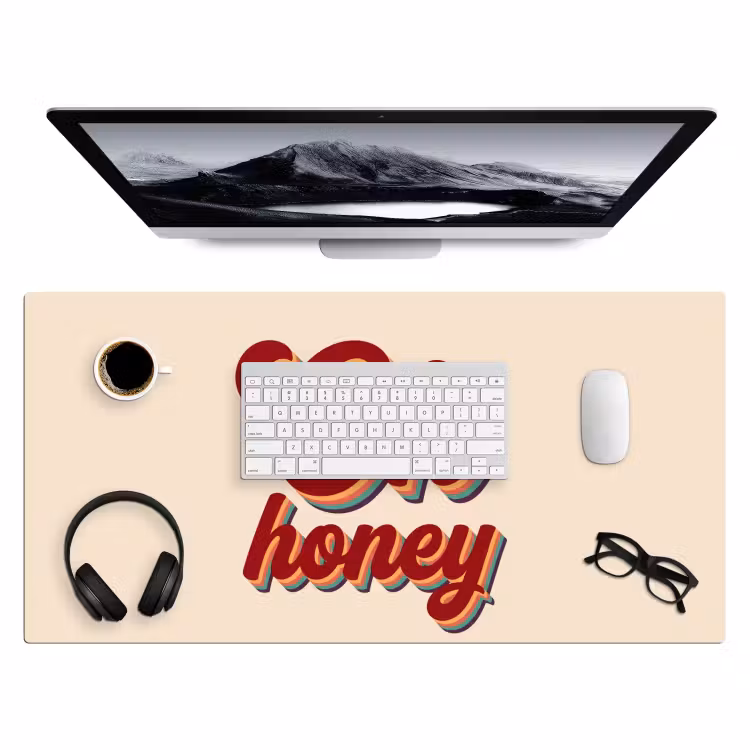 Oh honey - Rood - Schaduw Muismat XXL klein -3d