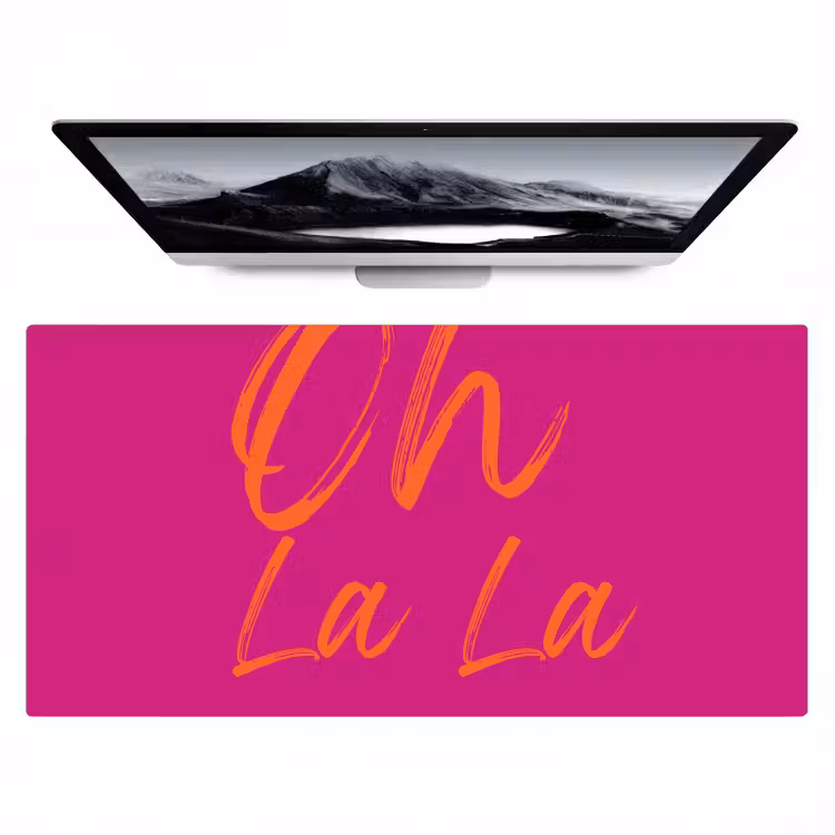 Oh la la - Oranje - Roze Muismat XXL klein -zzz3d