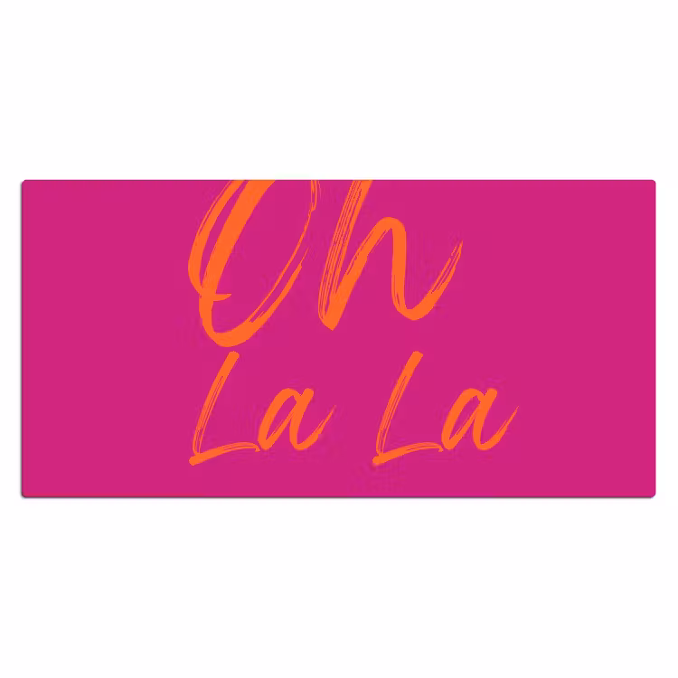 Oh la la - Oranje - Roze Muismat XXL klein -3d_leeg