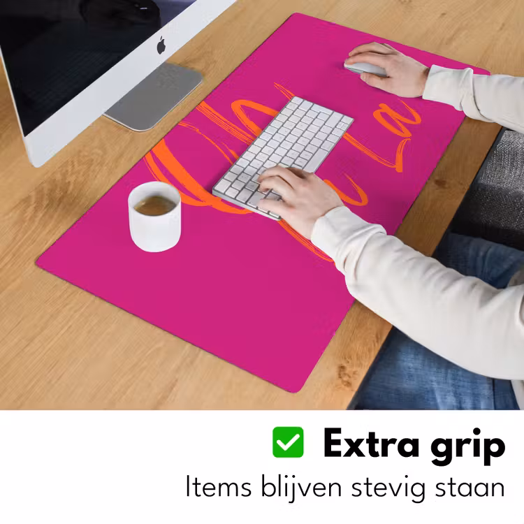 Oh la la - Oranje - Roze Muismat XXL klein -sfeer3