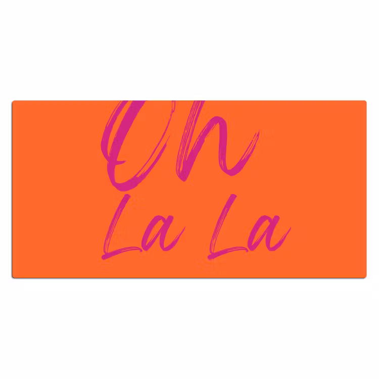 Oh la la - Oranje - Roze - Grafisch Muismat XXL klein -3d_leeg