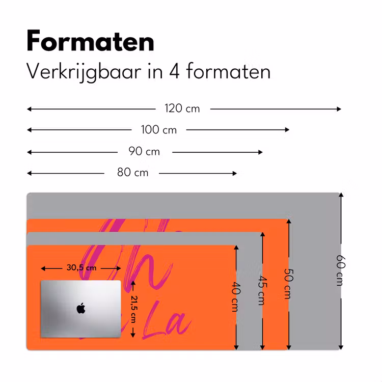 Oh la la - Oranje - Roze - Grafisch Muismat XXL klein -sfeer5