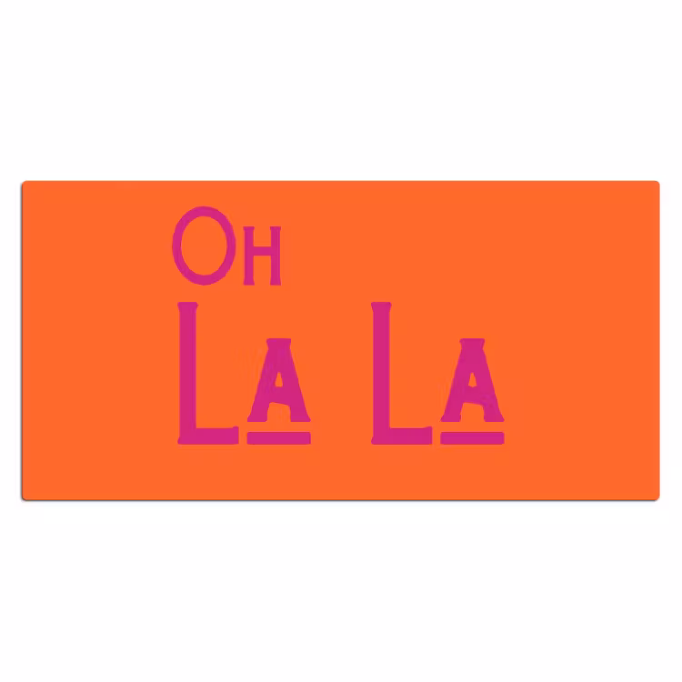 Oh la la - Oranje - Roze - Scheeflettertype Muismat XXL klein -3d_leeg