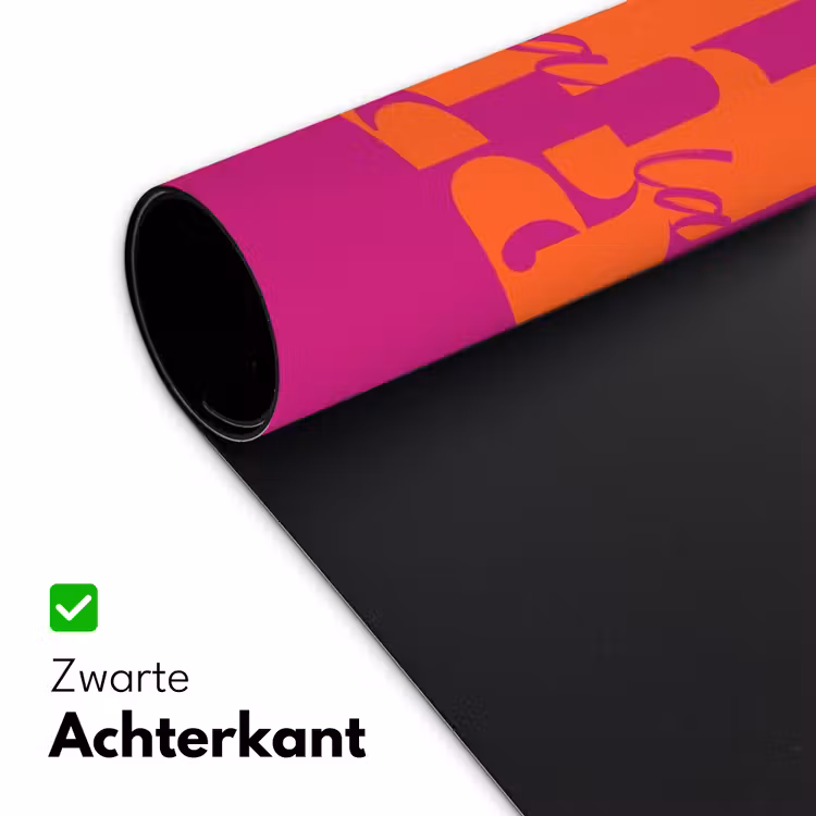 Oh la la - Roze - Oranje - Gestapelde letters Muismat XXL klein -sfeer2