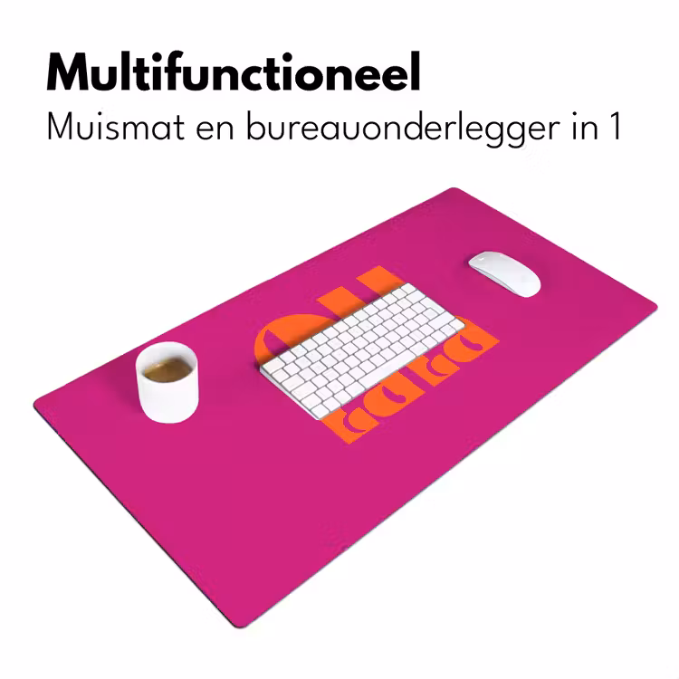 Oh la la - Roze - Oranje - Gestapelde letters Muismat XXL klein -sfeer4