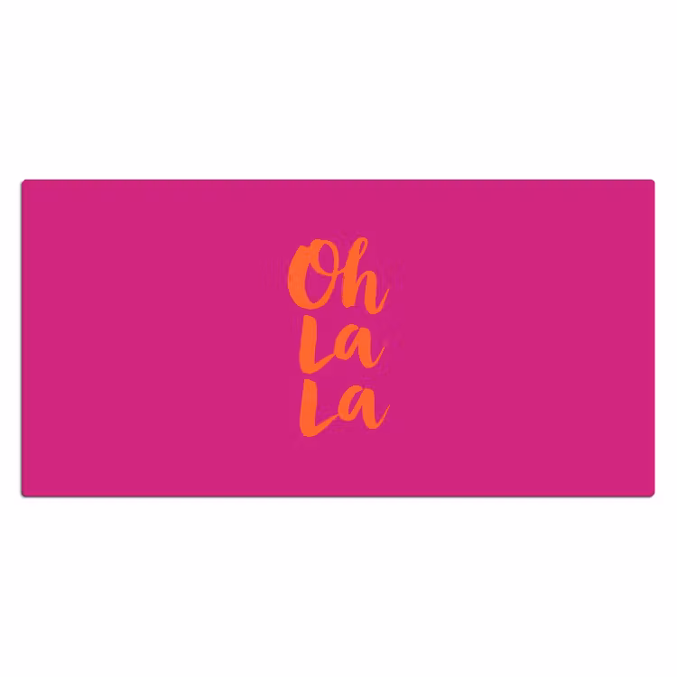 Oh la la - Roze - Oranje - Minimalistisch Muismat XXL klein -3d_leeg