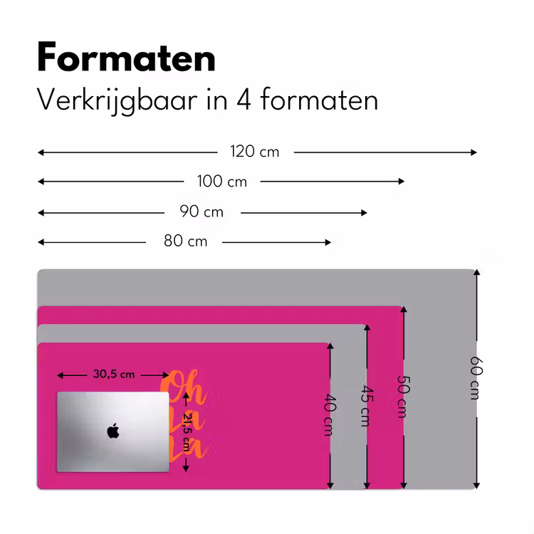 Oh la la - Roze - Oranje - Minimalistisch Muismat XXL klein -sfeer5