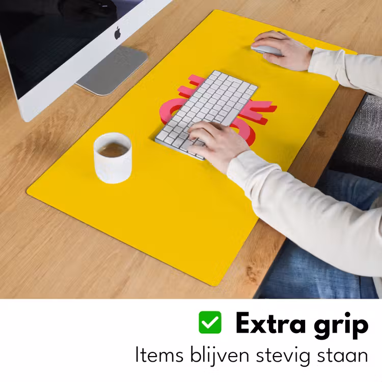Oh ok - 3D - Geel - Roze Muismat XXL klein -sfeer3