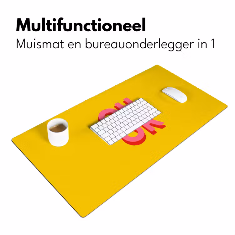 Oh ok - 3D - Geel - Roze Muismat XXL klein -sfeer4
