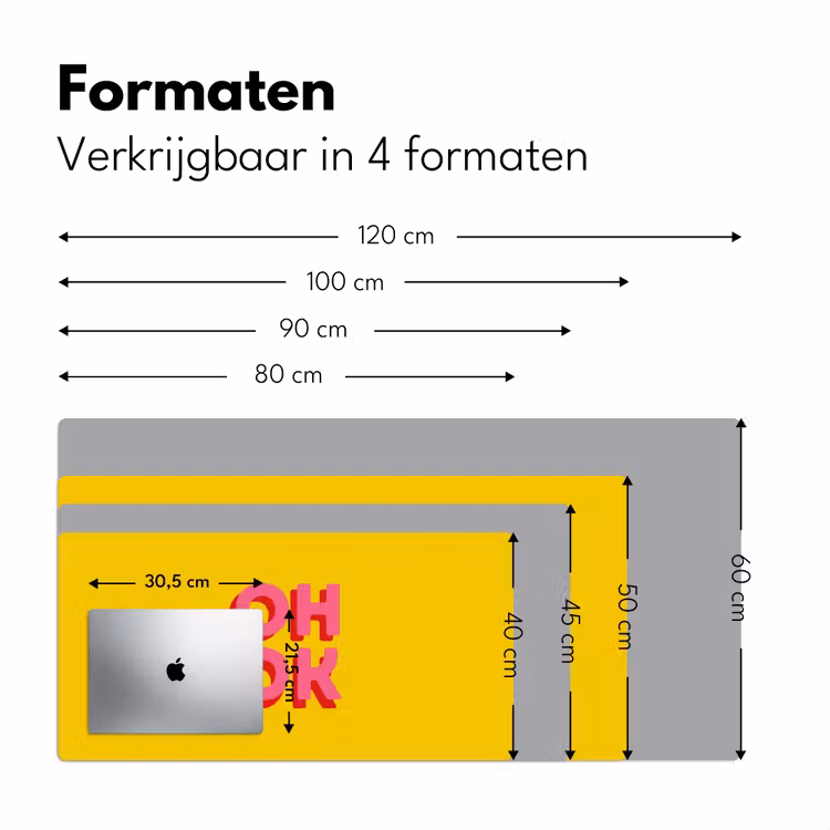 Oh ok - 3D - Geel - Roze Muismat XXL klein -sfeer5