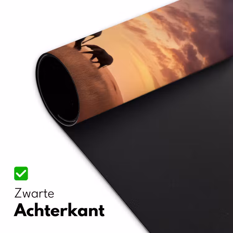 Olifanten - Grasland - Zonsondergang Muismat XXL klein -sfeer2