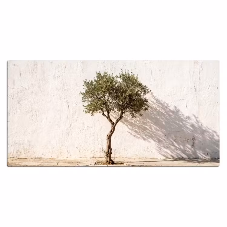 Bureau onderlegger - Olijfboom - muur - wit - Olijfboom - muur - wit Muismat XXL klein
