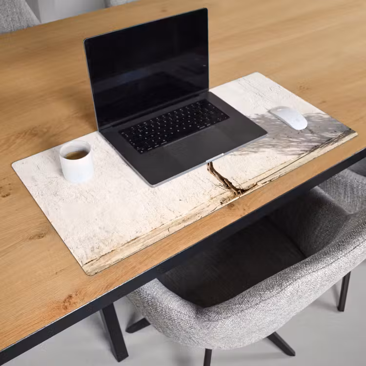 Bureau onderlegger - Olijfboom - muur - wit - Olijfboom - muur - wit Muismat XXL klein