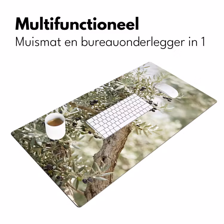 Bureau onderlegger - Olijfboom - tak - groen - Olijfboom - tak - groen Muismat XXL klein