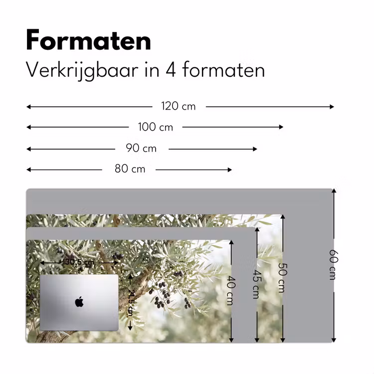 Bureau onderlegger - Olijfboom - tak - groen - Olijfboom - tak - groen Muismat XXL klein