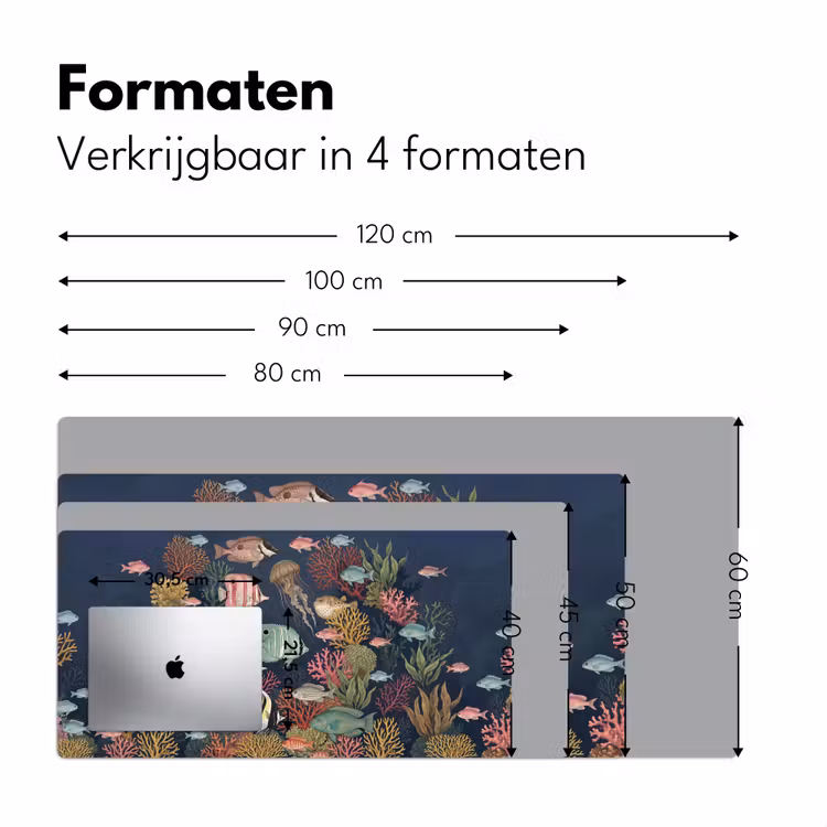 Onderwaterwereld - Vissen - Koraal - Illustratie - Kleurrijk Muismat XXL klein -sfeer5