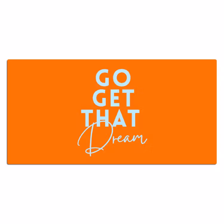 Oranje - Blauw - Go get that dream Muismat XXL klein -3d_leeg