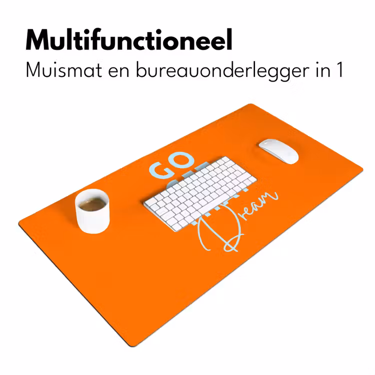 Oranje - Blauw - Go get that dream Muismat XXL klein -sfeer4