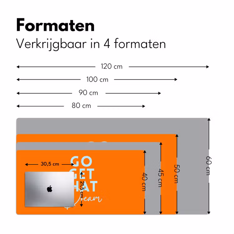 Oranje - Blauw - Go get that dream Muismat XXL klein -sfeer5