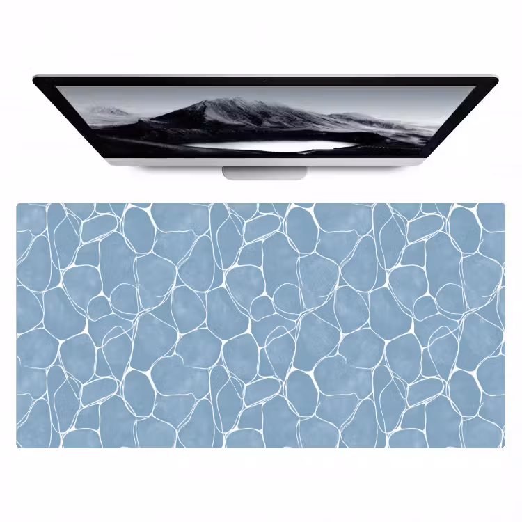 Organisch - Patroon - Blauw Muismat XXL klein 681 -zzz3d
