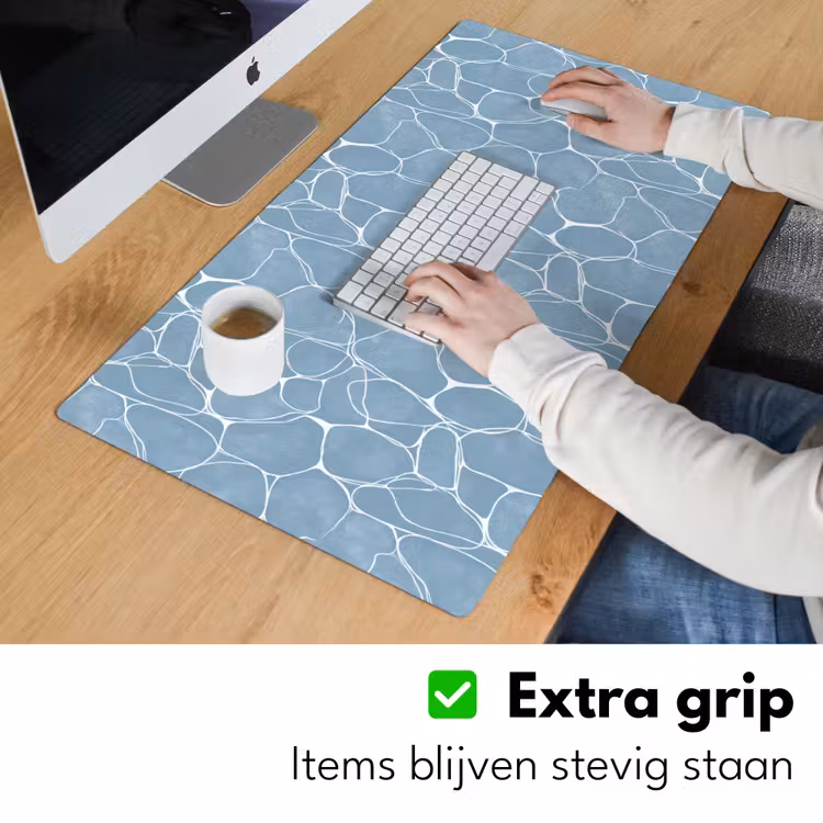 Organisch - Patroon - Blauw Muismat XXL klein 681 -sfeer3