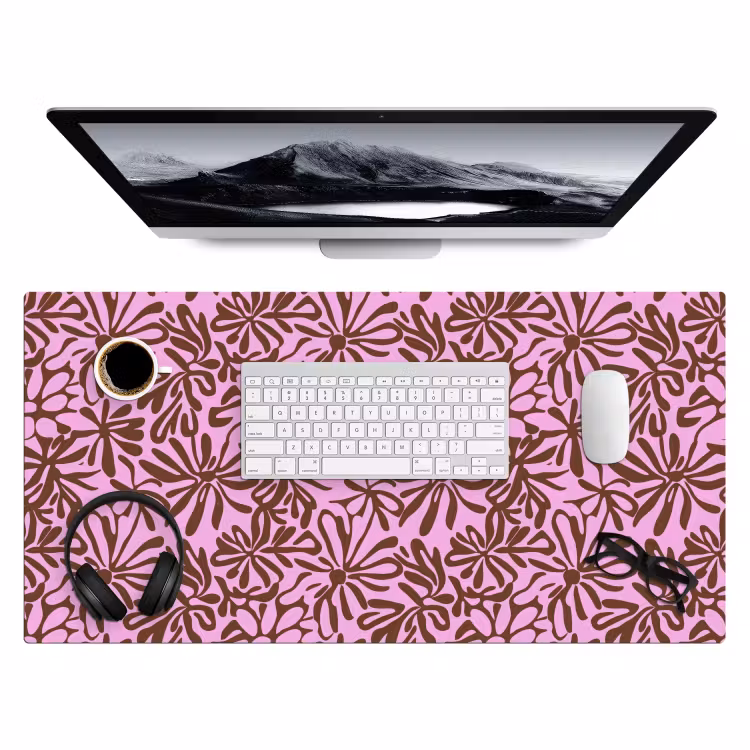 Organisch - Patroon - Roze Muismat XXL klein 681 -3d