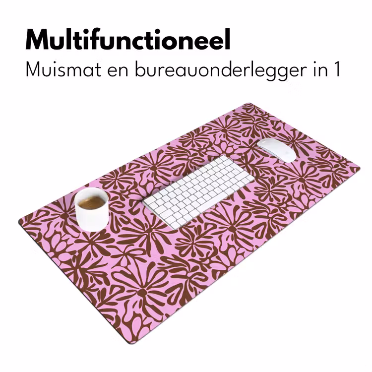 Organisch - Patroon - Roze Muismat XXL klein 681 -sfeer4