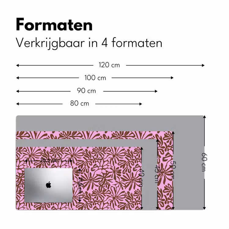Organisch - Patroon - Roze Muismat XXL klein 681 -sfeer5