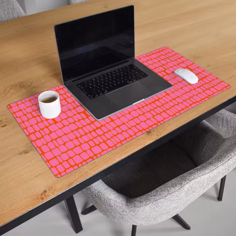 Organisch - Raster - Roze Muismat XXL klein 681 -sfeer1