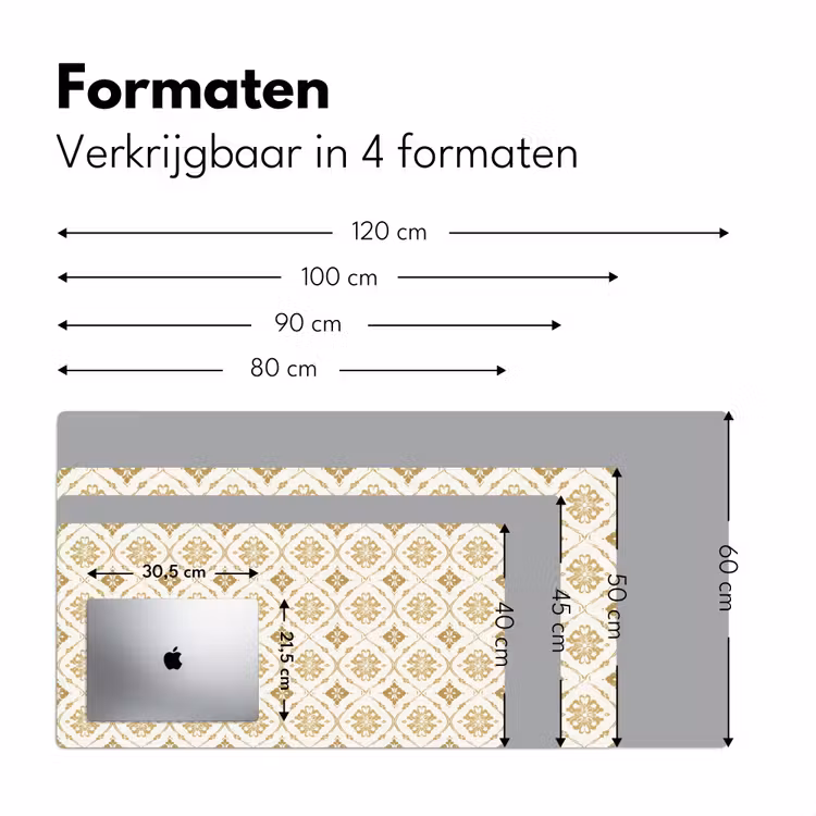 Ornament - Klassiek - Goud Muismat XXL klein 681 -sfeer5