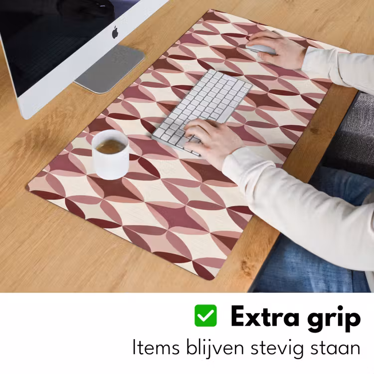 Ovaal - Textuur - Roze Muismat XXL klein 681 -sfeer3