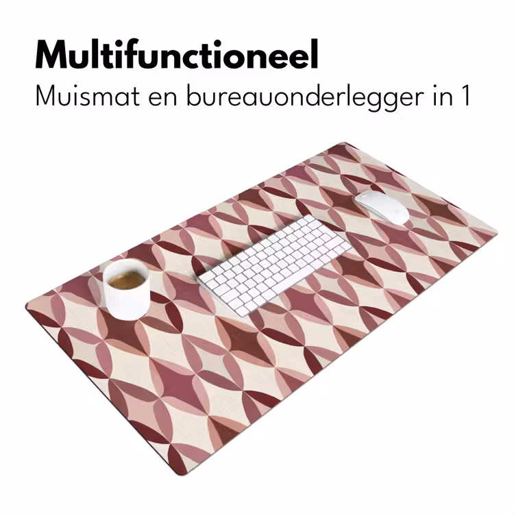 Ovaal - Textuur - Roze Muismat XXL klein 681 -sfeer4