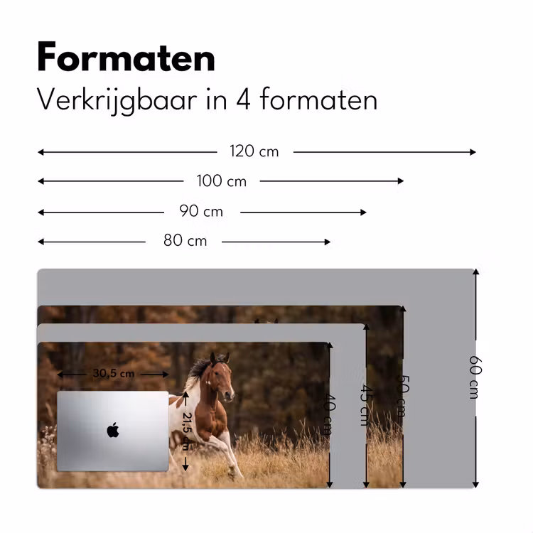 Paard - Bruin - Gras Muismat XXL klein -sfeer5
