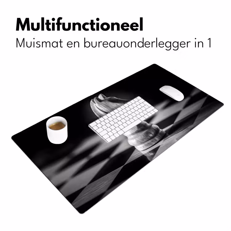 Paard - Hout - Schaalbord - Zwart Muismat XXL klein -sfeer4