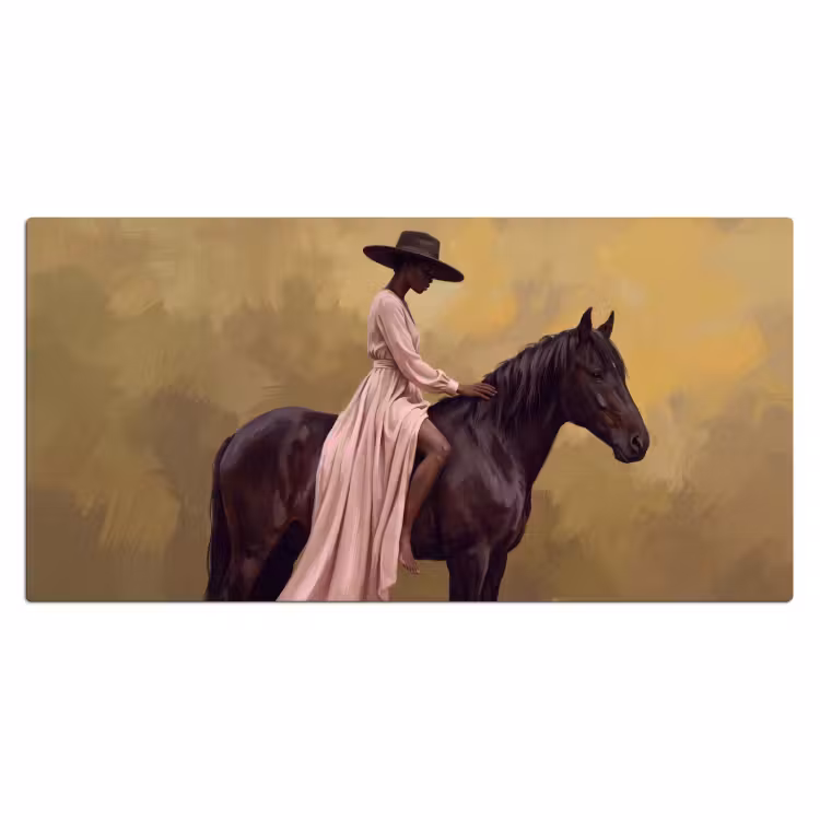 Paard - Klassiek - Oker Muismat XXL klein -3d_leeg