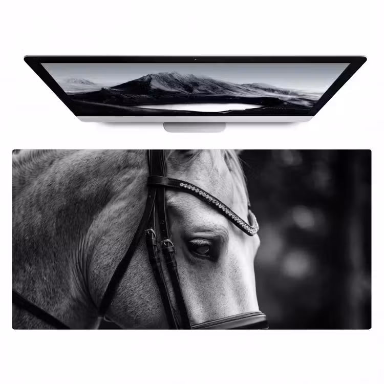 Paard - Schimmel - Portret Muismat XXL klein -zzz3d