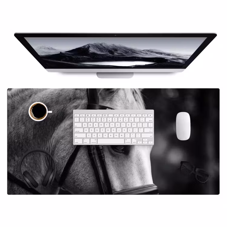 Paard - Schimmel - Portret Muismat XXL klein -3d
