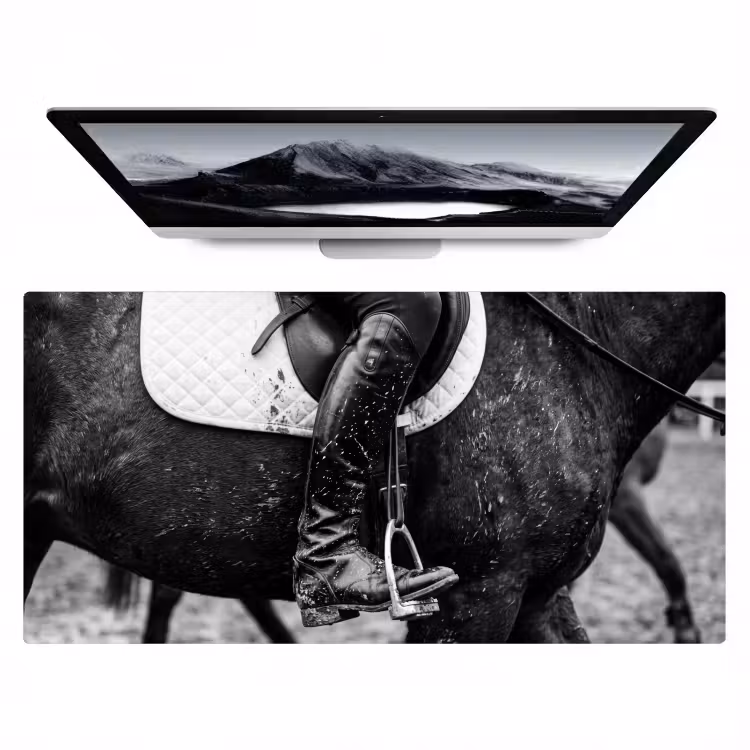 Paard - Sport - Zwart - Wit Muismat XXL klein -zzz3d