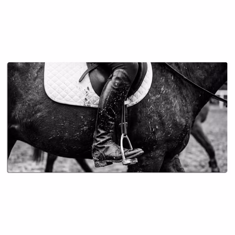 Paard - Sport - Zwart - Wit Muismat XXL klein -3d_leeg