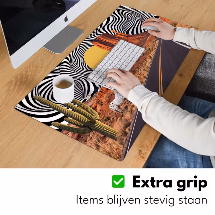 Bureau onderlegger - Paard - Woestijn - Natuur - Paard - Woestijn - Natuur Muismat XXL klein
