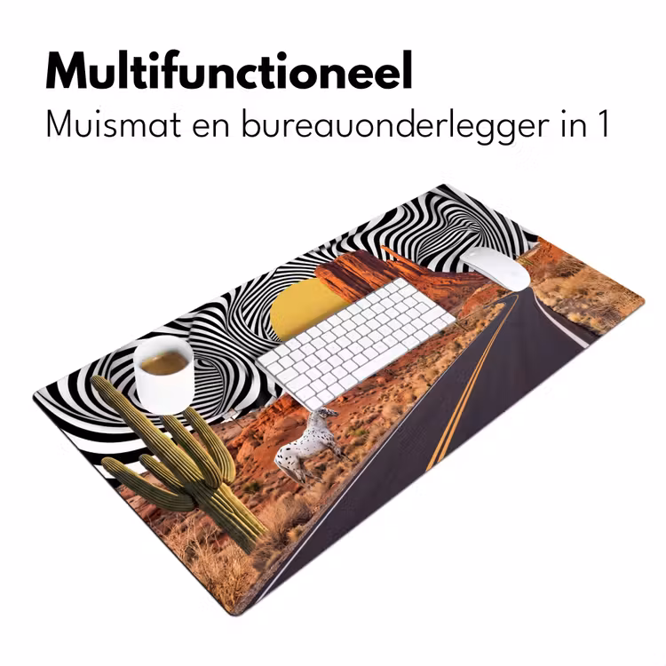 Bureau onderlegger - Paard - Woestijn - Natuur - Paard - Woestijn - Natuur Muismat XXL klein