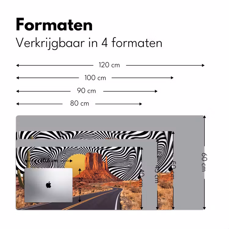 Bureau onderlegger - Paard - Woestijn - Natuur - Paard - Woestijn - Natuur Muismat XXL klein